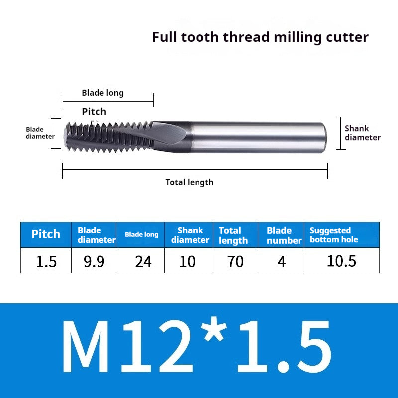 2034-65° three-tooth thread milling cutter, tungsten steel alloy end mill, tooth milling cutter, three-edged coating, M2M3M4M6 CNC cutter Shandong Denso Pricision Tools Co.,Ltd.